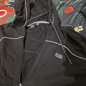 Hugo Boss Black Hoodie with White Accents